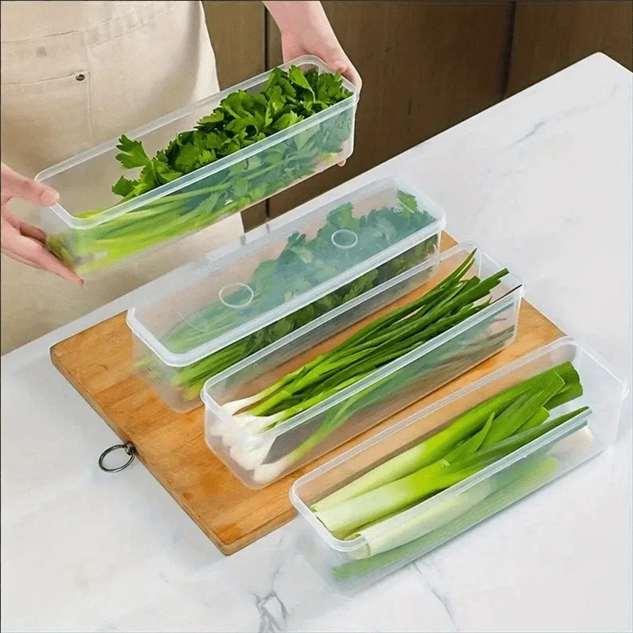 Commercial Kitchen Refrigerator - 1/4Pcs 뚜껑이있는 냉장고 보관 상자 플라스틱