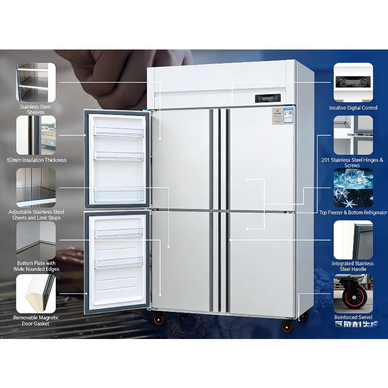 상업용 스테인리스 스틸 업라이트 냉동고 이중 온도 4/ - Commercial Kitchen Refrigerator 리뷰 및 가격