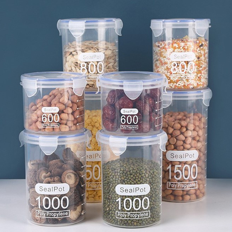 1-4개입 계량 눈금이 있는 밀폐 용기, 곡물 보관함, - Commercial Kitchen Refrigerator 리뷰 및 가격