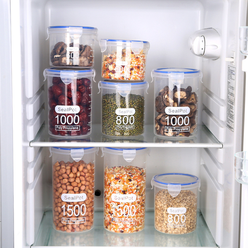 1-4개입 계량 눈금이 있는 밀폐 용기, 곡물 보관함, - Commercial Kitchen Refrigerator 리뷰 및 가격